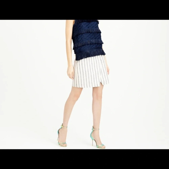 J. Crew cross over wrapped skirt in stripe - Picture 1 of 4